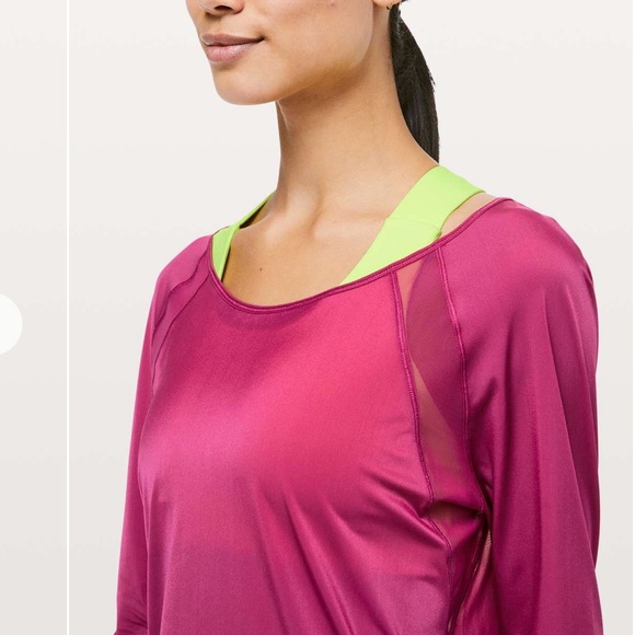 Lululemon If Youre Lucky Long Sleeve Tee II In 
Raspberry Size 10/12 - Picture 2 of 11